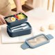 thumbnail image 1 of Bento Lunch Box Aislado e Impermeable 1350ml, Microondas Seguro Plástico Libre de BPA, Contenedor de Alimentos con Compartimentos y Cubiertos, Multicolor, 20.7x11.2x9.9cm, 1 of 6