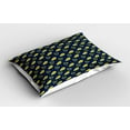 thumbnail image 2 of Ambesonne Exotic Pillow Sham 2 Pack, Tropical Papaya and Branches, 36"x20", Indigo and Pale Green, 2 of 3