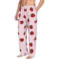 thumbnail image 2 of Uemuo Strawberry Pattern Men's Wide Leg Palazzo Lounge Pants with Pockets Light Weight Loose Comfy Casual Pajama Pants-Medium, 2 of 9