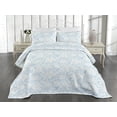 thumbnail image 2 of Ambesonne Romantic Flowers Quilted Coverlet 2 Pcs, Floral Art Leaves, Twin Size, Pale Blue White, 2 of 4