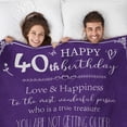 thumbnail image 6 of 40th Birthday Present for Women Blanket,Happy 40th Birthday Decorations Throw Blanket for Her 1983 Birthday Present for Wife Mom Men Cheers to 40 Years Present Purple 50" X 60", 6 of 6