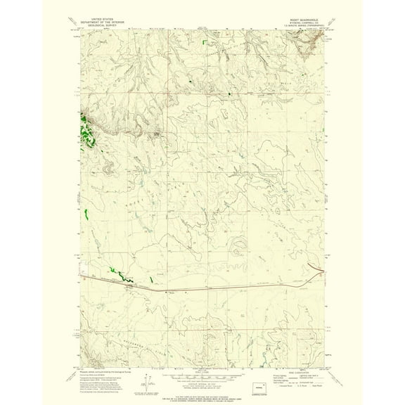 Topographical Map - Rozet Wyoming Quad - USGS 1971 - 23 x 29.06 - Vintage Wall Art