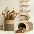 thumbnail image 4 of EIMELI Hanging Basket Natural Hand-woven Rattan - Faux Leather Household Flower Storage Baskets for Home, 4 of 8