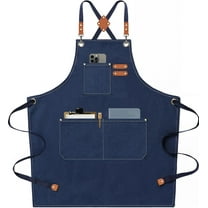 Cotton Canvas Gardening & Work Apron with Large Pockets, Cross Back
