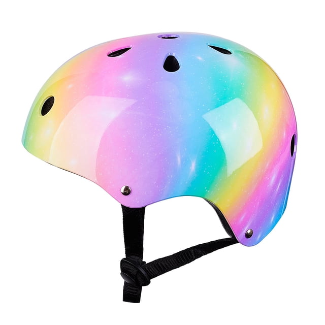 Casco Bienbee para niños, bicicleta y monopatín Rainbow para niñas de 3 a 14 años