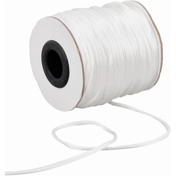 50 Yards Nylon String 2mm Satin Rattail Nylon Cord Satin Silk Cord String Beading String Satin Thread Chinese Knot Friendship Bracelet String for Jewelry Making Beading Cords Kumihimo Craft