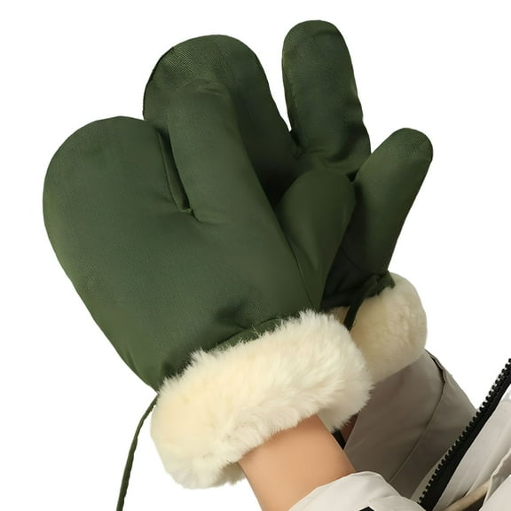 TELOLY Men's Winter Gloves with String Fleece Lined Mittens Cold Weather Accessories