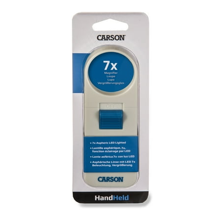 Carson LED 7x Handheld Magnifier with Light, Great Magnifying Glass for Reading, Crafts, and Hobbies (SV-70)