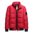 thumbnail image 1 of Innerwin Coats Stand Collar Men Coat Winter Full Zip Warm Puffer Jackets Red XL, 1 of 2