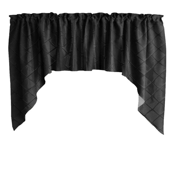 Cross-Stitch Diamond Pattern Pintuck Taffeta Swag Valance Curtain Window Treatment Kitchen Home Décor 72" Wide / 36" Tall