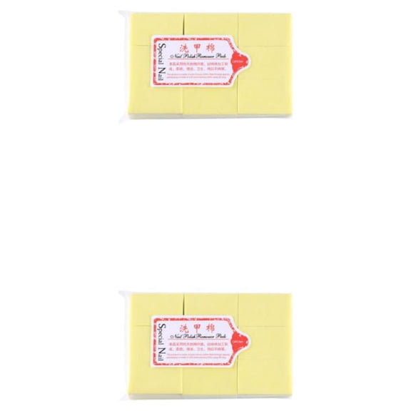 Removedor de esmalte de uñas de algodón Seitruly 600 unids/set limpieza de pedicura almohadilla de limpieza Amarillo 2Conjunto