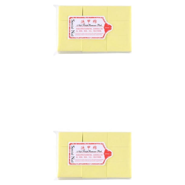 Removedor de esmalte de uñas de algodón Seitruly 600 unids/set limpieza de pedicura almohadilla de limpieza Amarillo 2Conjunto