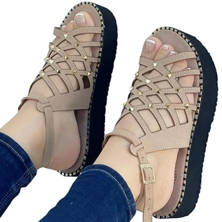 

Height Increase Rome Sandals with Sleeve-type Cool Open-toed Shoes for Outdoor School Performances 39 Beige