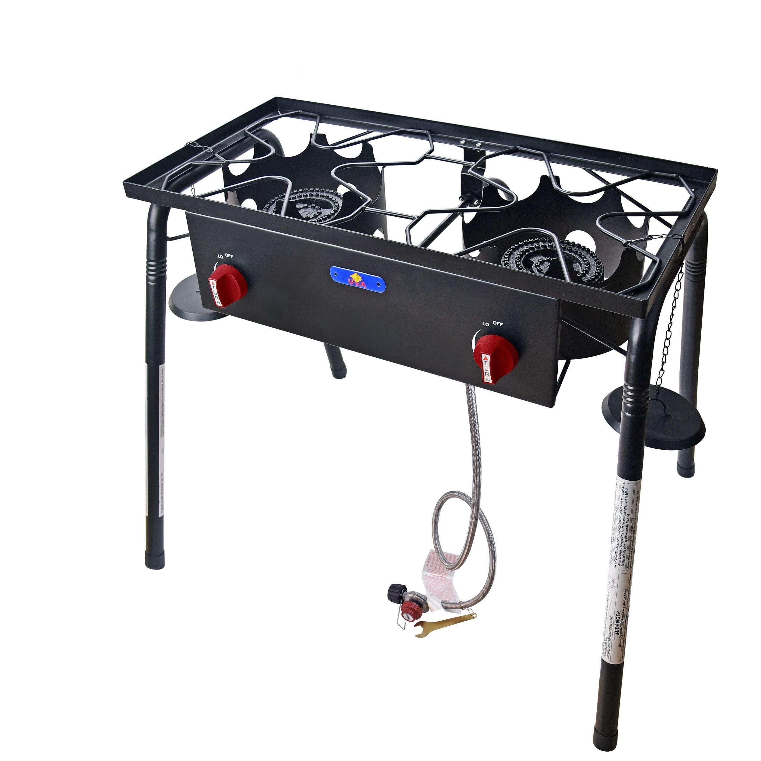 HIGH QUALITY DOUBLE BURNER PORTABLE CAMPING STOVE AND GRILL GAS COOKER STOVE 