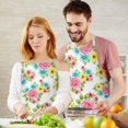thumbnail image 3 of Pioneer Flower Floral Print Pattern Apron for Women and Men, Cotton Linen Waterproof with Pockets, Adjustable, 33x27 Inch for Kitchen, Gardening, BBQ, Salon, 3 of 6