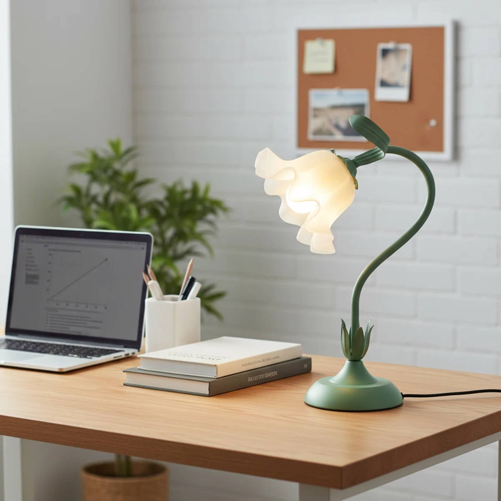 Floral Table Lamp with Adjustable Gooseneck, 3 Color Temperatures Bedside Lamp, E26 Base for Bedroom