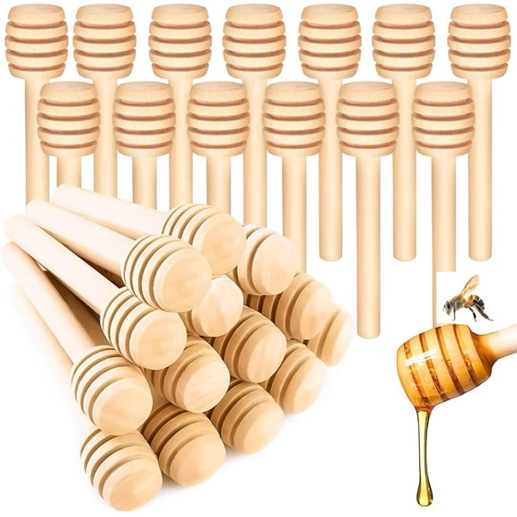 20/40Pcs 3 Inch Mini Honey Dipper Sticks - Wooden Honeycomb Sticks, Honey Stirrer Stick For Honey Jar Dispense Drizzle Honey