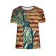 thumbnail image 4 of Tops de Ajuste Suelto para las Mujeres Sudadera Casual Impresa Manga Corta Cuello Redondo Superior, Poliéster, 4 of 5