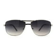 thumbnail image 2 of Mens Metal Rim Rectangle Sport Pilots Sunglasses Silver Smoke, 2 of 4