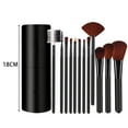 thumbnail image 2 of 12 Piece Makeup Brush Set Eyeshadow Eyelashes Highlighter Round Barrel Foundation Brush, 2 of 5