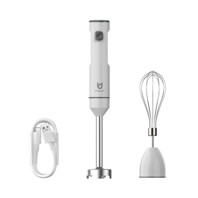 Cordless Hand Blender, UTALENT Variable Speed Immersion Blender handheld Rechargeable, with USB-C Charging Cable, Egg Whisk, for Smoothies, Milkshake