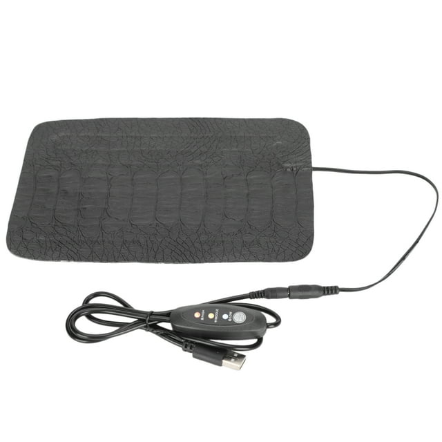 Reptile Heat Pad, USB Powered 3-Level Heating Mat with PU Leather Surface Under Heater for Tortoise Lizard and Snake Habitats