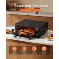 thumbnail image 2 of VEVOR Electric Pizza Oven, 12 in Countertop Pizza Oven, 77 to 572°F Temp Range, 1450W Indoor Pizzas Maker w/Timing & Temp Control, Pizzas Cooker w/Dual Heat Tube, Grill Rack, 2 of 9