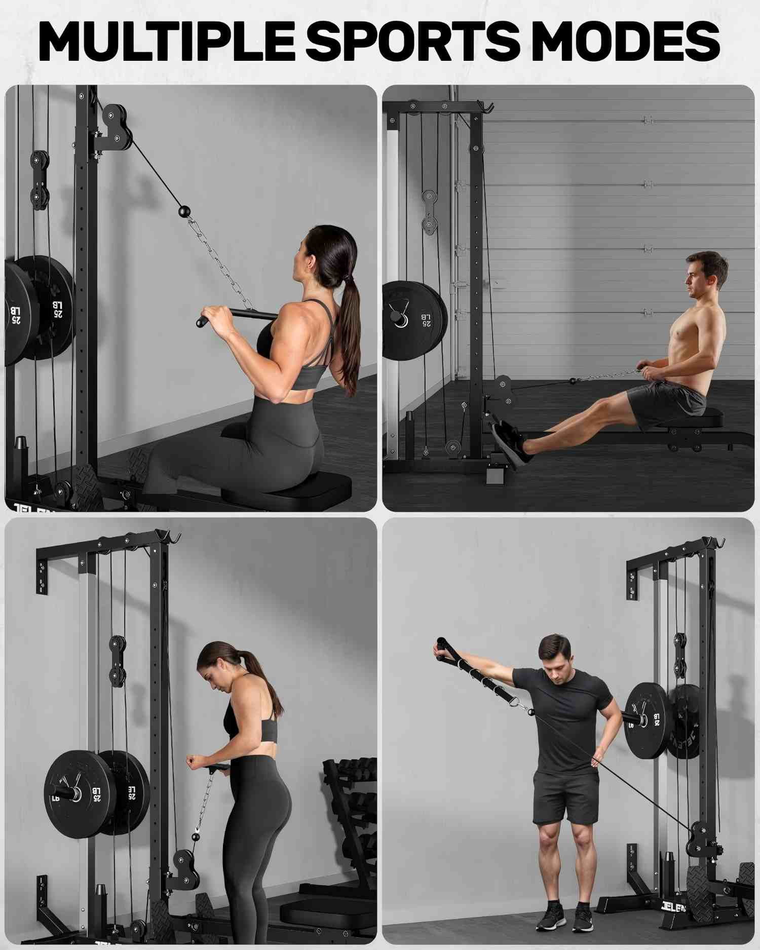 Cable Crossover Machine,Lat Pull Down Machine with Adjustable 16 Positions Dual Pulley System,Wall Mounted Pulley Tower functional traine for Home Gym Fitness