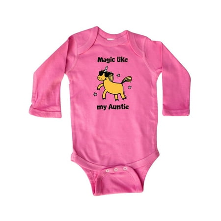 

Inktastic Unicorn Magic like Auntie Gift Baby Boy or Baby Girl Long Sleeve Bodysuit