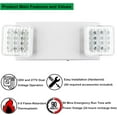 LED Emergency Lighting Fixtures with 2 LED Heads and Back Up Batteries
