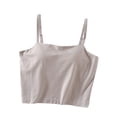 thumbnail image 1 of Timegard Débardeurs pour Femmes Camisoles avec Soutien-Gorge Intégré Bretelles Réglables Couleur Unie Hauts d'Été Confortables, 1 of 6