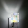 Square Grid Blocks LED Night Light, Minimalist Purple Green Blue Pink ...