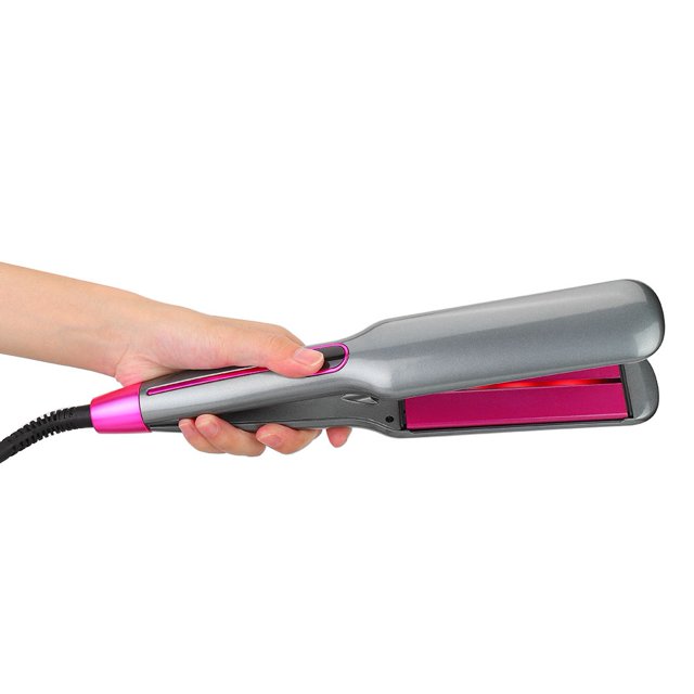 Plancha de pelo eléctrica, plancha de pelo infrarroja de cerámica eléctrica LED de anión Plancha de pelo de anión Ultra sensible