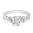 thumbnail image 6 of 10k White Gold Oval White Topaz And Diamond Ring, 6 of 6
