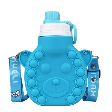 

Kripyery 470ml Foldable Water Kettle BPA Free Hold Comfortably Drinkware Decompress Foldable Silicone Water Bottle for Hiking