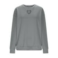 thumbnail image 5 of Women's Heart Cut Out Oversized Sweatshirts Solid Color Long Sleeve Comfort Pullover Tops Fashion Streetwear, 5 of 7