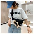 thumbnail image 6 of Ladies Luxury Design  Cute Bear Canvas Waist Bag Crossbody Chest Bag Banana Hip Purse Fanny Pack BLACK, 6 of 8