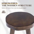 thumbnail image 6 of Dayalane 24" Backless Bar Stools Set of 4, Rustic Farmhouse Counter Height Stool with Live Edge Tree Ring Seat, Wooden Barstools for Kitchen Island Bistro Bar and Home Dining，Walnut, 6 of 12