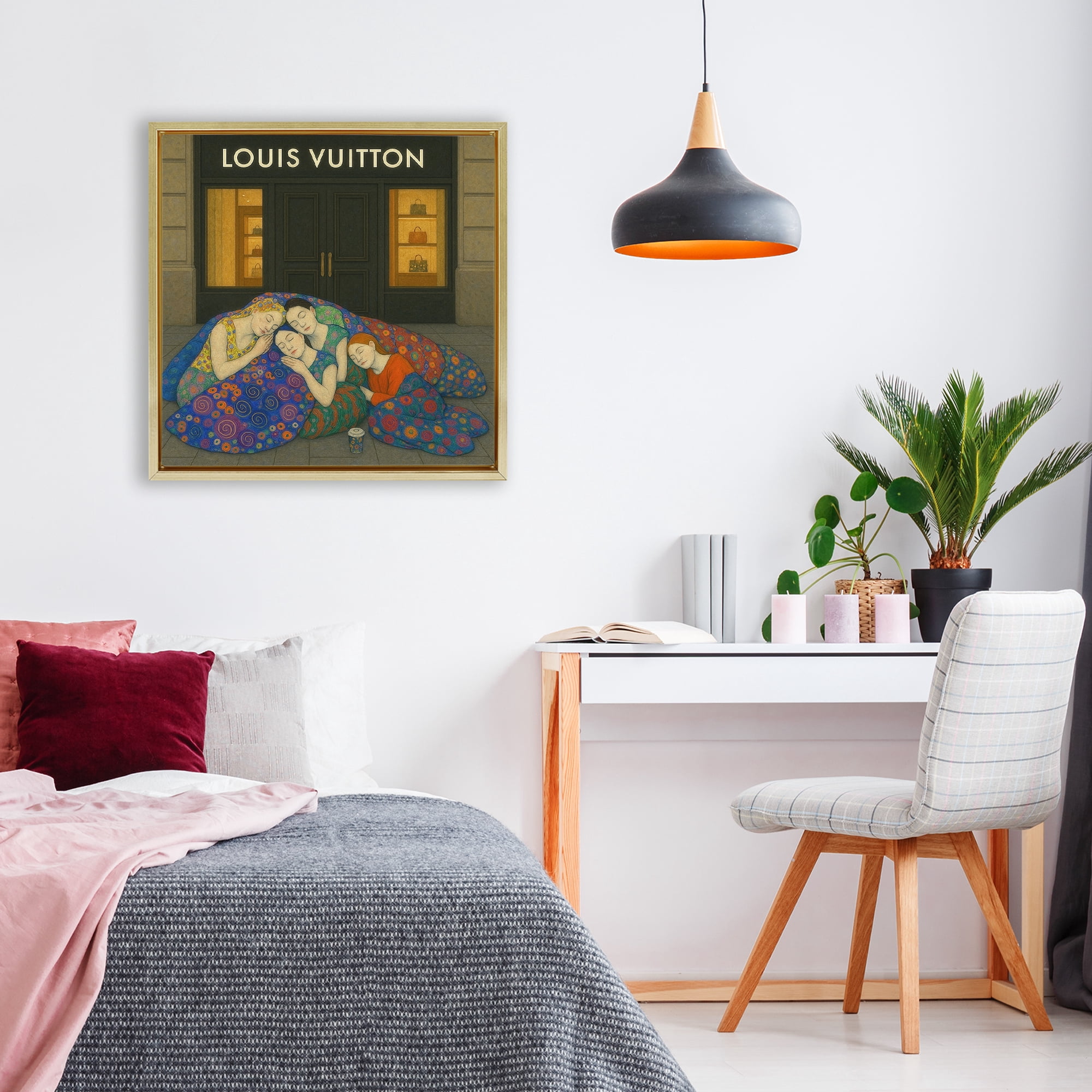 Stupell Industries Iconic Style Fashion Shop Gold Framed Floater Canvas Wall Art, design by Grotto Studios