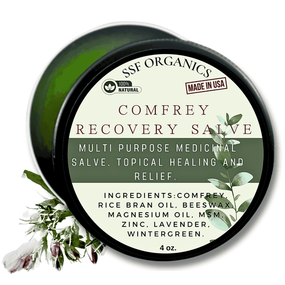SSF Organics- Comfrey All Purpose Recovery and Relief Salve. 4 oz.