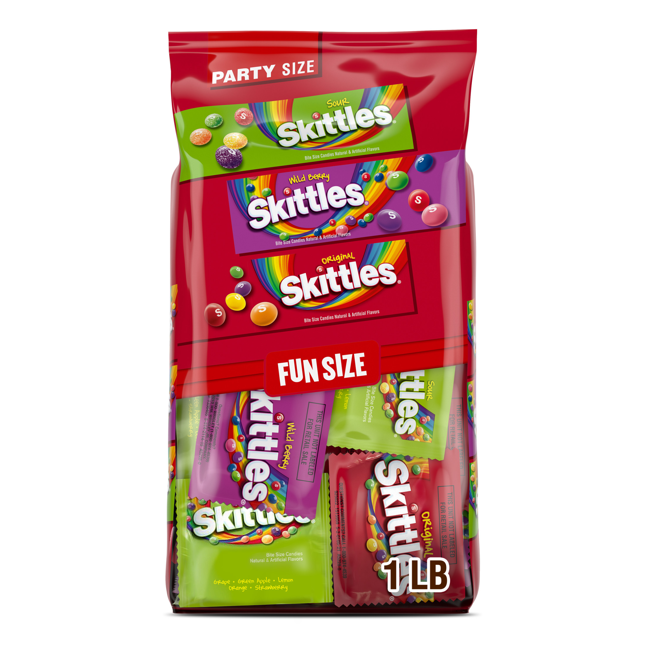 Skittles Original, Wild Berry & Sour Fun Size, 26.46 oz