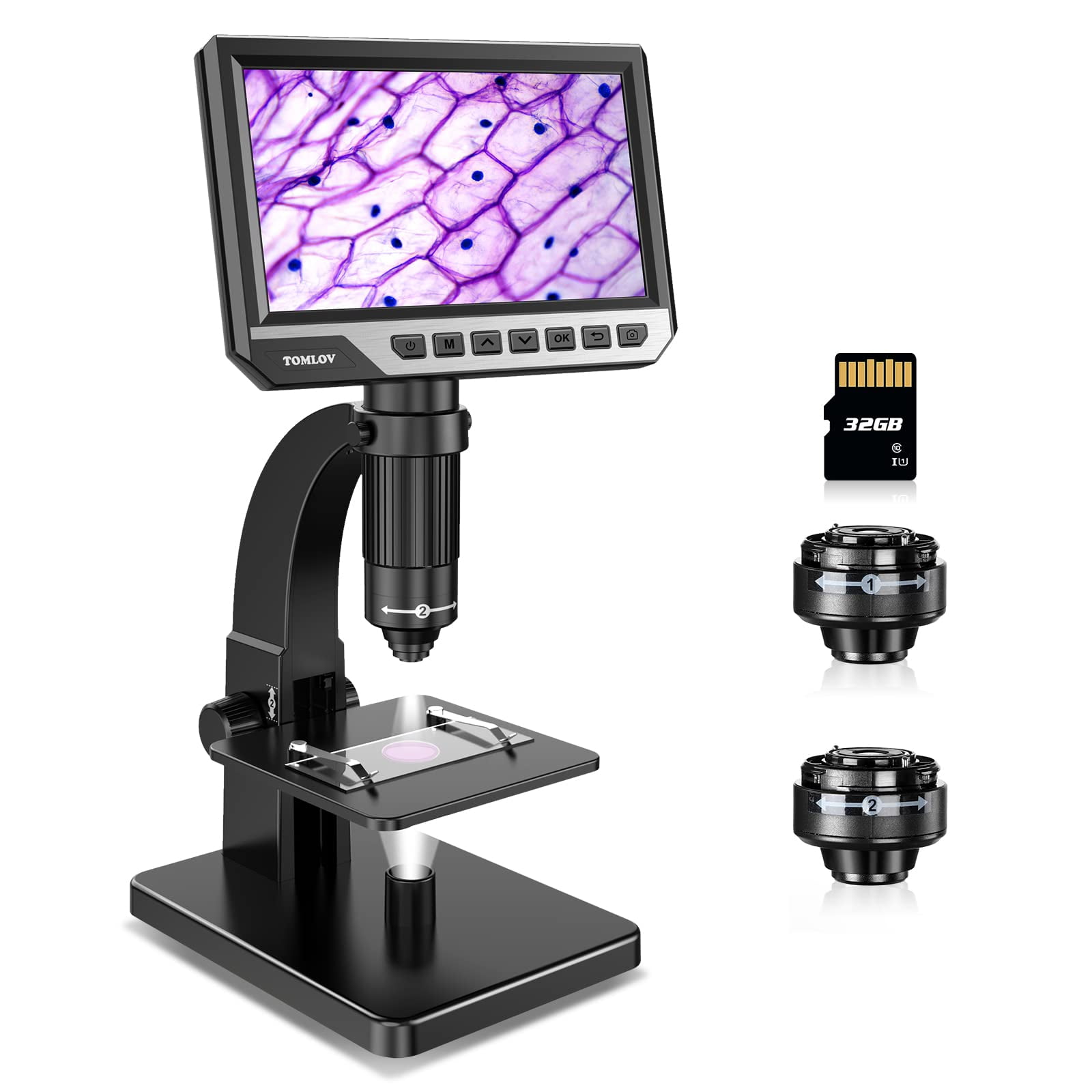 Microscopio digitale portatile LCD 20-500x 5 Mpx