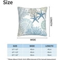 thumbnail image 3 of Nautical Coastal Throw Pillow Covers 16X16 Inch Set of 2 Summer Ocean Themed Pillow Covers Blue Seashell Coral Starfish Pillowcase Square Farmhouse Outdoor Decorative Cushion Cover for Home Couch Bed, 3 of 6