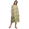 thumbnail image 2 of Moomaya Chemise de Nuit d'Allaitement en Coton à Col Rond Imprimée pour Femmes, 2 of 6