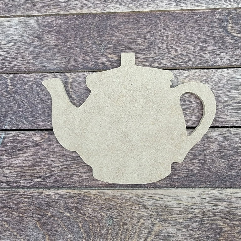 Teapot Shape Unfinished Wood Craft Shapes Variety of Sizes