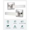 thumbnail image 2 of Square Passage Door Handles Interior Matte Door Handles Indoor Keyless Non-Locking Lever Set for Hallway or Closet Doors Reversible for Right/Left Handed Door, 2 of 6