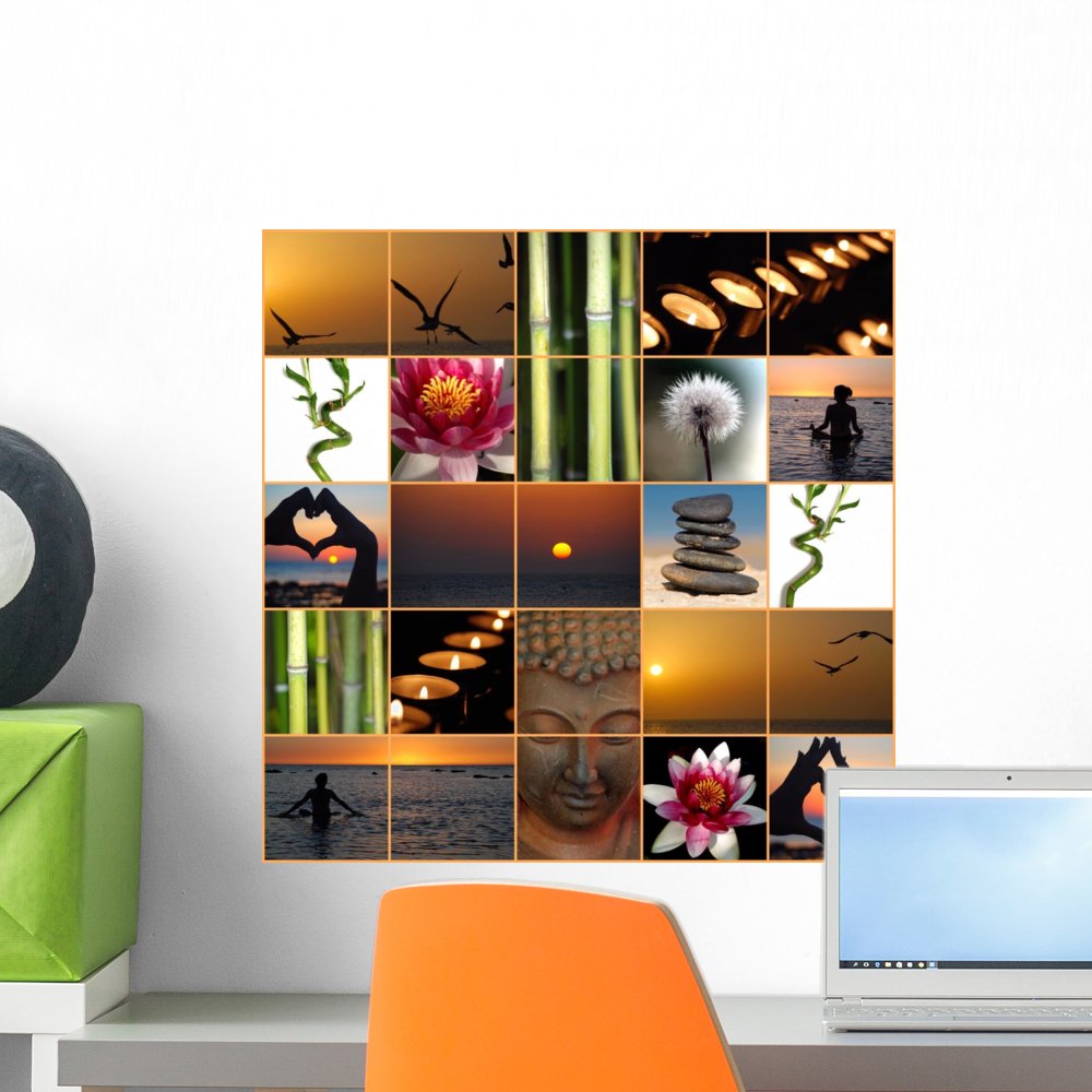 Mosaic Feng Shui Zen Wall Decal by Wallmonkeys Peel and Stick Graphic