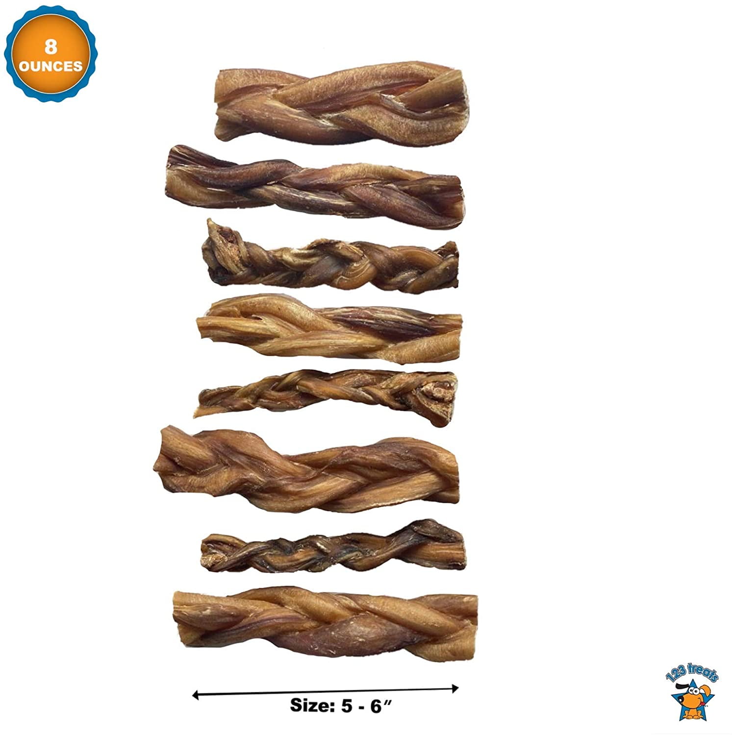 Braided Bully Sticks 56 inches Chews for Dogs All Natural (8 Ounce
