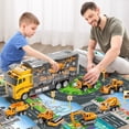 thumbnail image 3 of Set de coche de juguete TEMI para niños pequeños, construcción fundida a presión con tapete de juego, 3 of 7