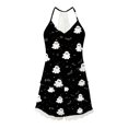 thumbnail image 6 of MEZZALL Women's Halloween Ghost Cami Pajama Set V Neck Halter Tops Lace Shorts 2 Piece Sleepwear Loungewear for Bedroom, 6 of 7